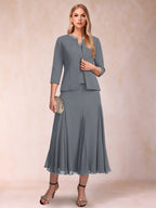 Jessamine Grey front view wedding guest dress