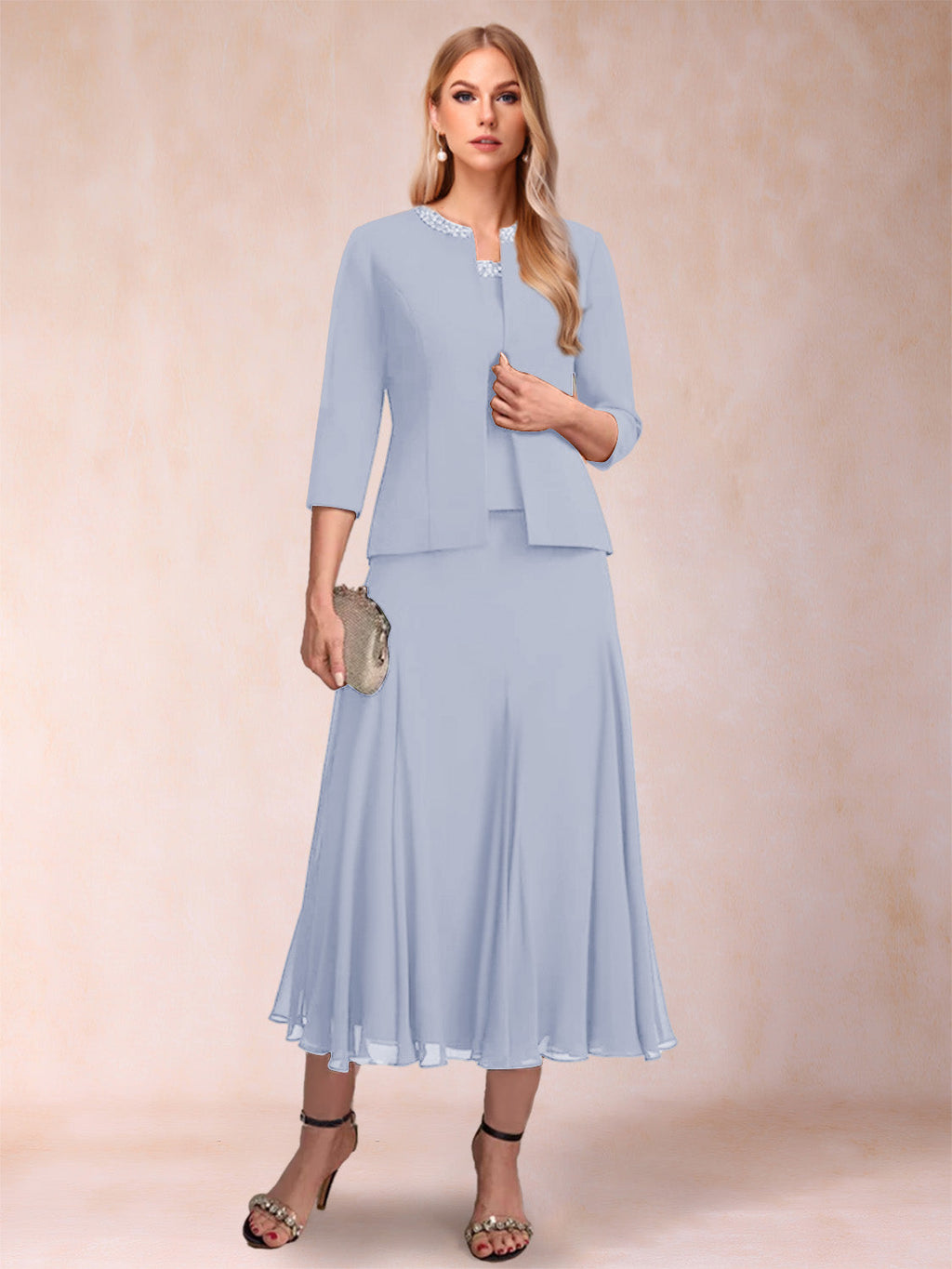 Jessamine Lavender front view wedding guest dress