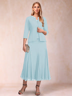 Estelle sky blue alternate front view 2 mother of the bride dress