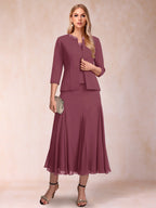Brielle Solene Plum front view mother of the bride dress