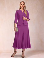 Brielle Solene Orchid front view mother of the bride dress
