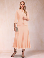 Jessamine Peach front view wedding guest dress