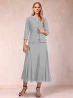 Jessamine Silver front view wedding guest dress