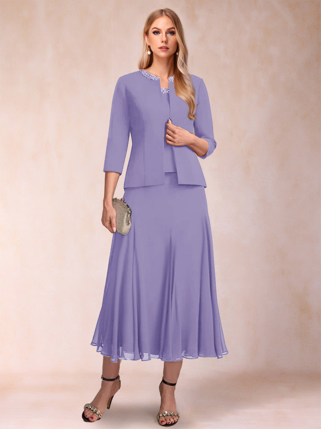 Brielle Solene Wisteria back view mother of the bride dress