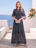 Penny Rose Royal Blue front view mother of the bride dress