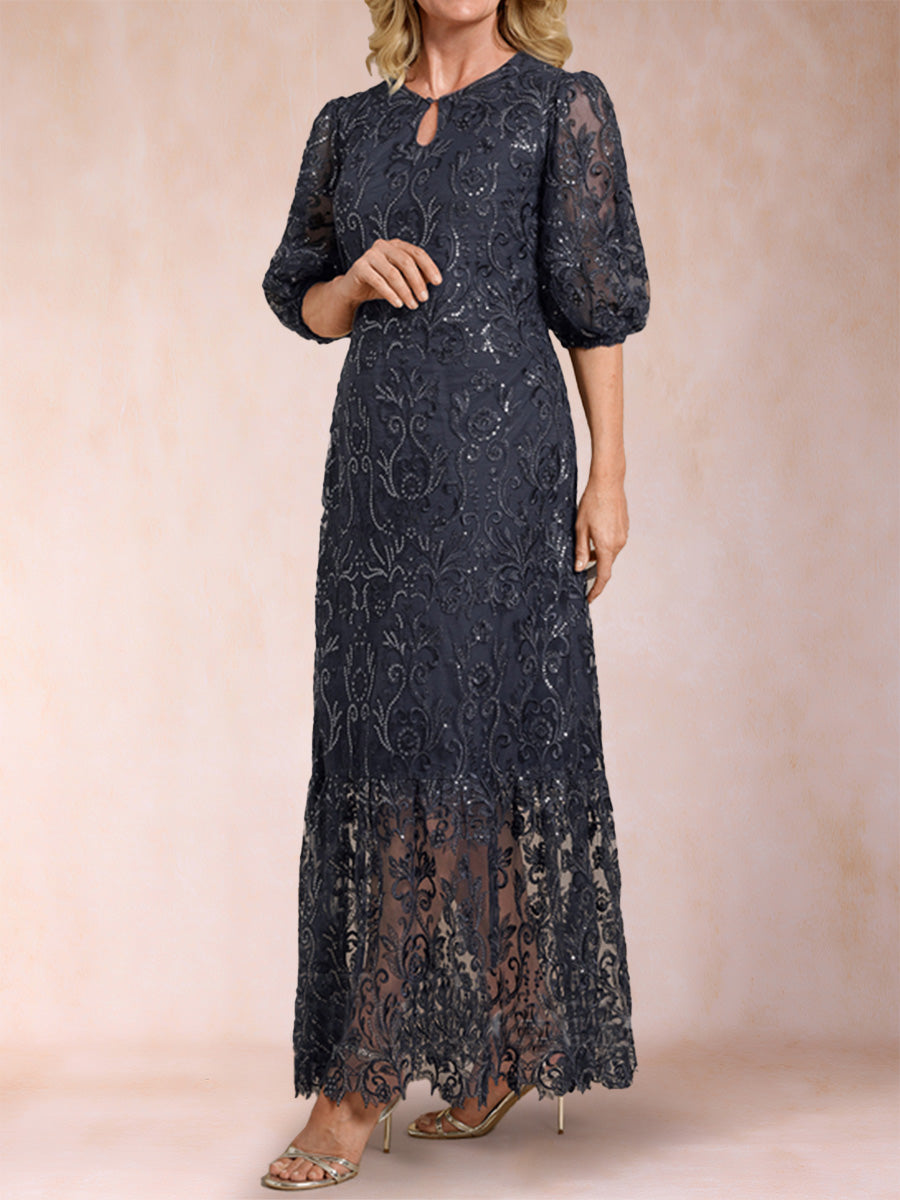 Penny Rose Royal Blue side view mother of the bride dress
