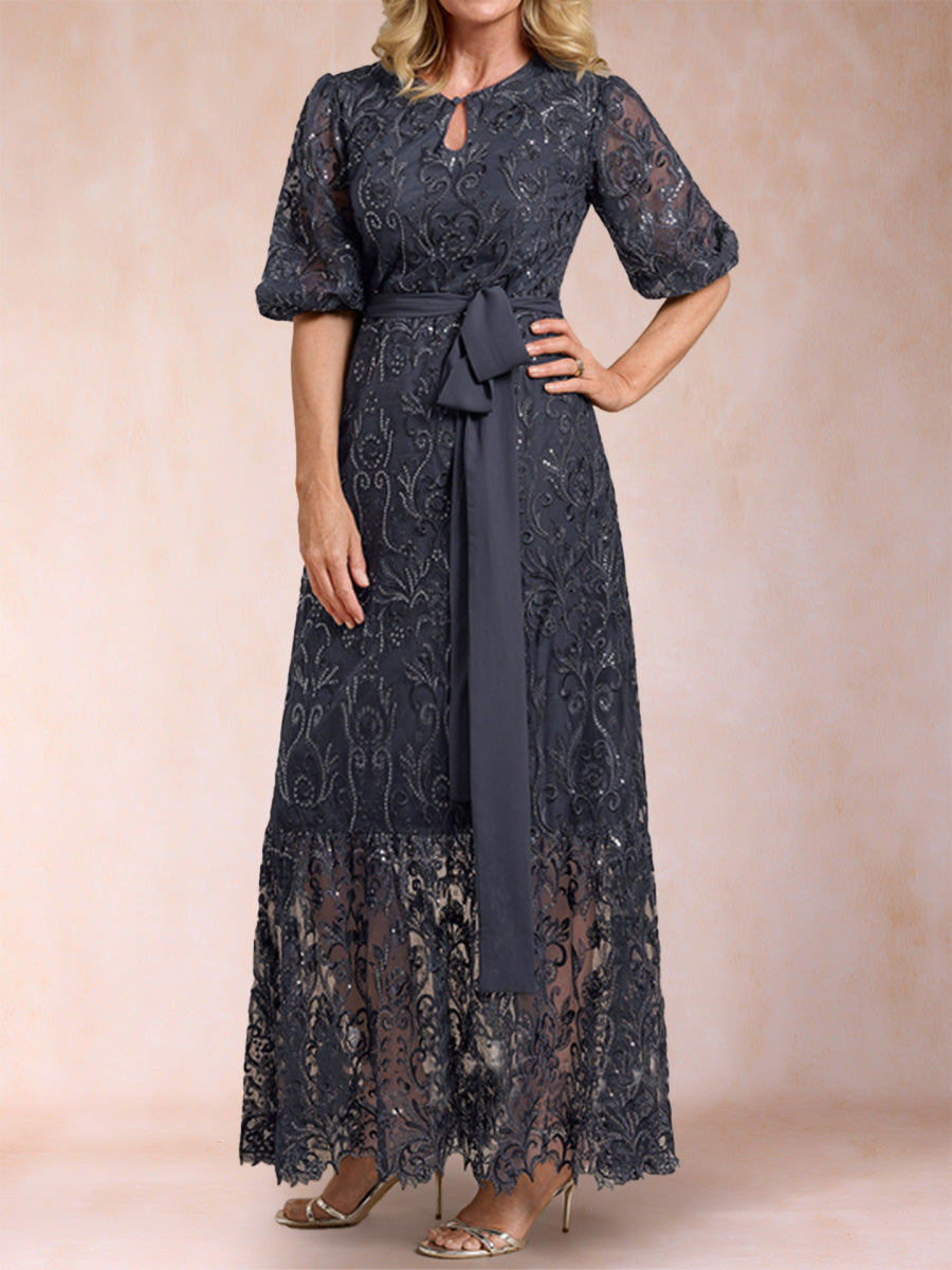 Penny Rose Royal Blue fabric detail mother of the bride dress