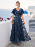 Katrina Rose Navy Blue front view mother of the bride dress