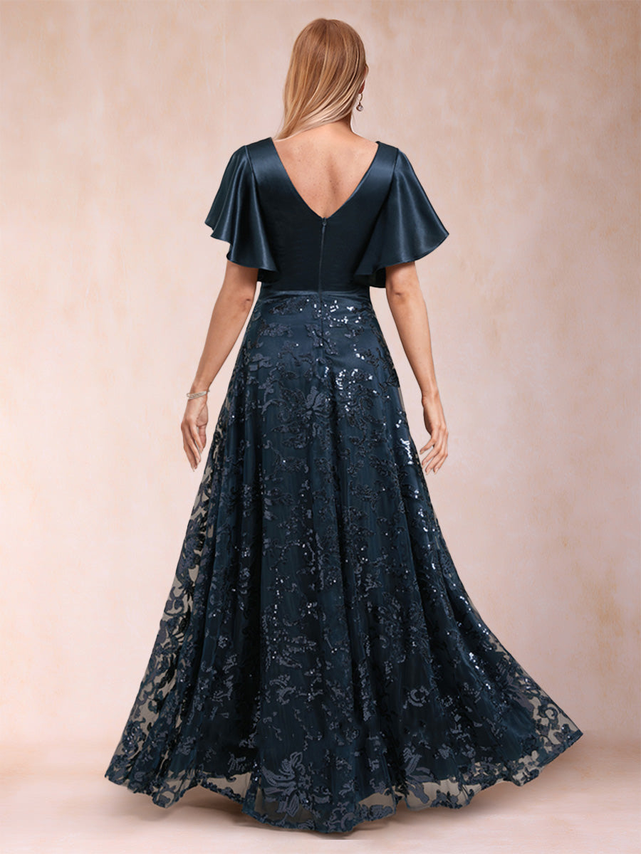 Katrina Rose Navy Blue back view mother of the bride dress