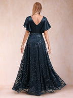 Katrina Rose Navy Blue back view mother of the bride dress