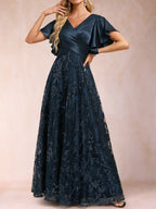 Katrina Rose Navy Blue side view mother of the bride dress