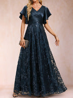 Katrina Rose Navy Blue bodice detail mother of the bride dress