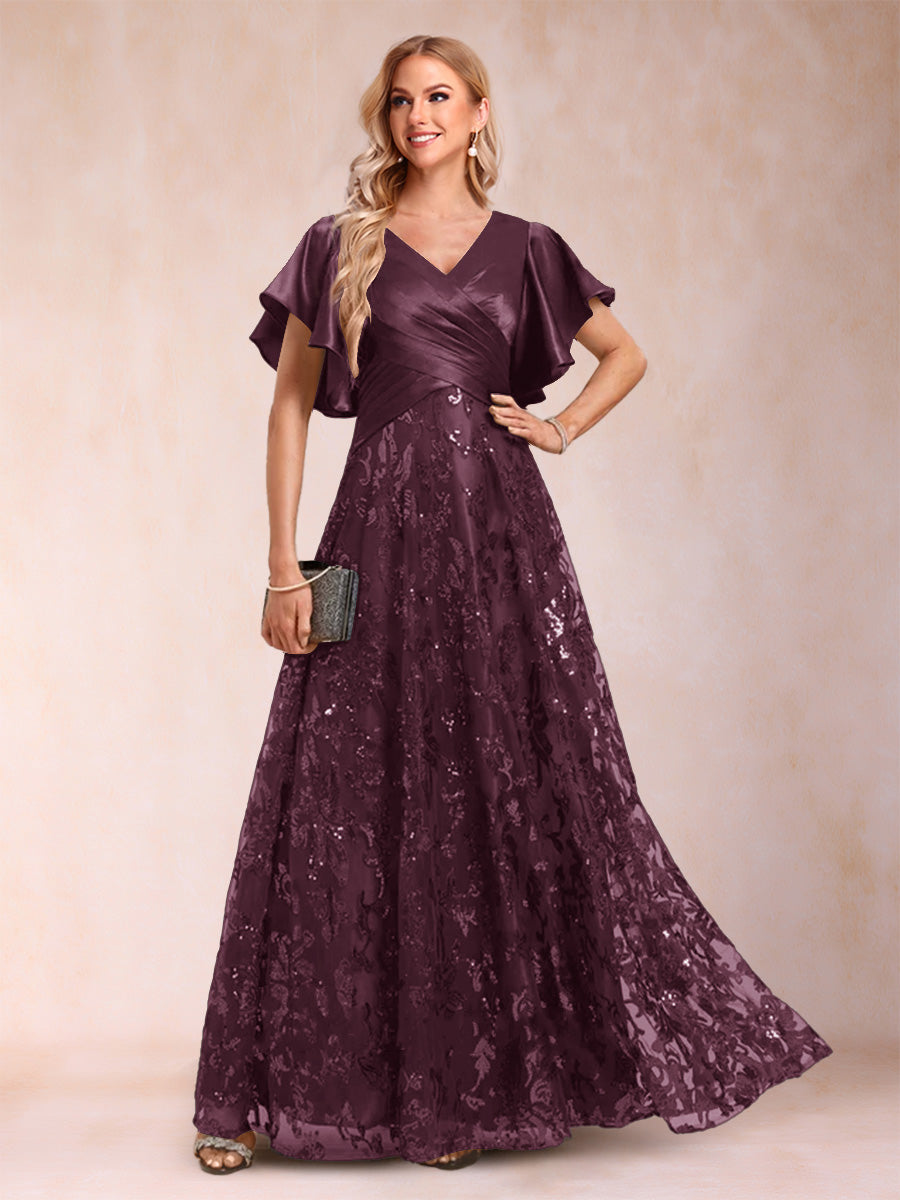 Katrina Rose Burgundy front view mother of the bride dress