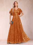 Katrina Rose Burnt Orange front view mother of the bride dress