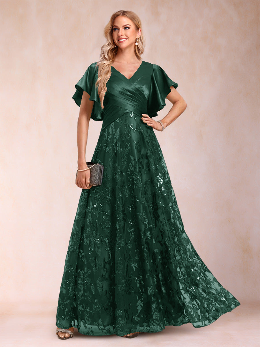 Katrina Rose Hunter Green front view mother of the bride dress