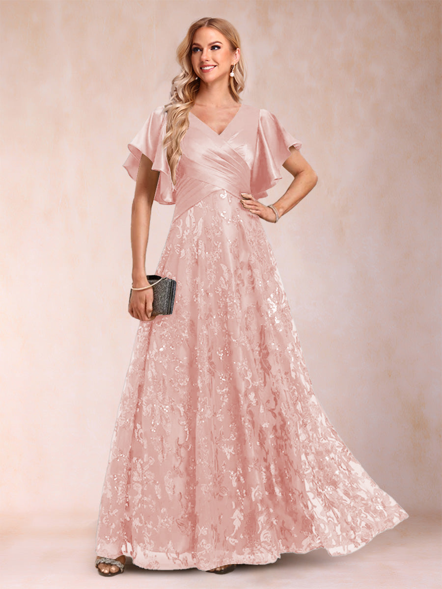 Katrina Rose Dusty Rose front view mother of the bride dress