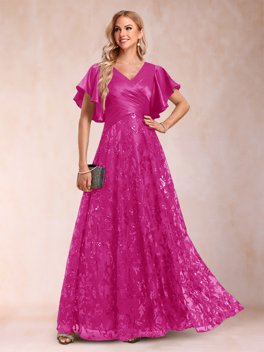 Katrina Rose Fuchsia front view mother of the bride dress