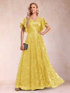 Katrina Rose Gold front view mother of the bride dress