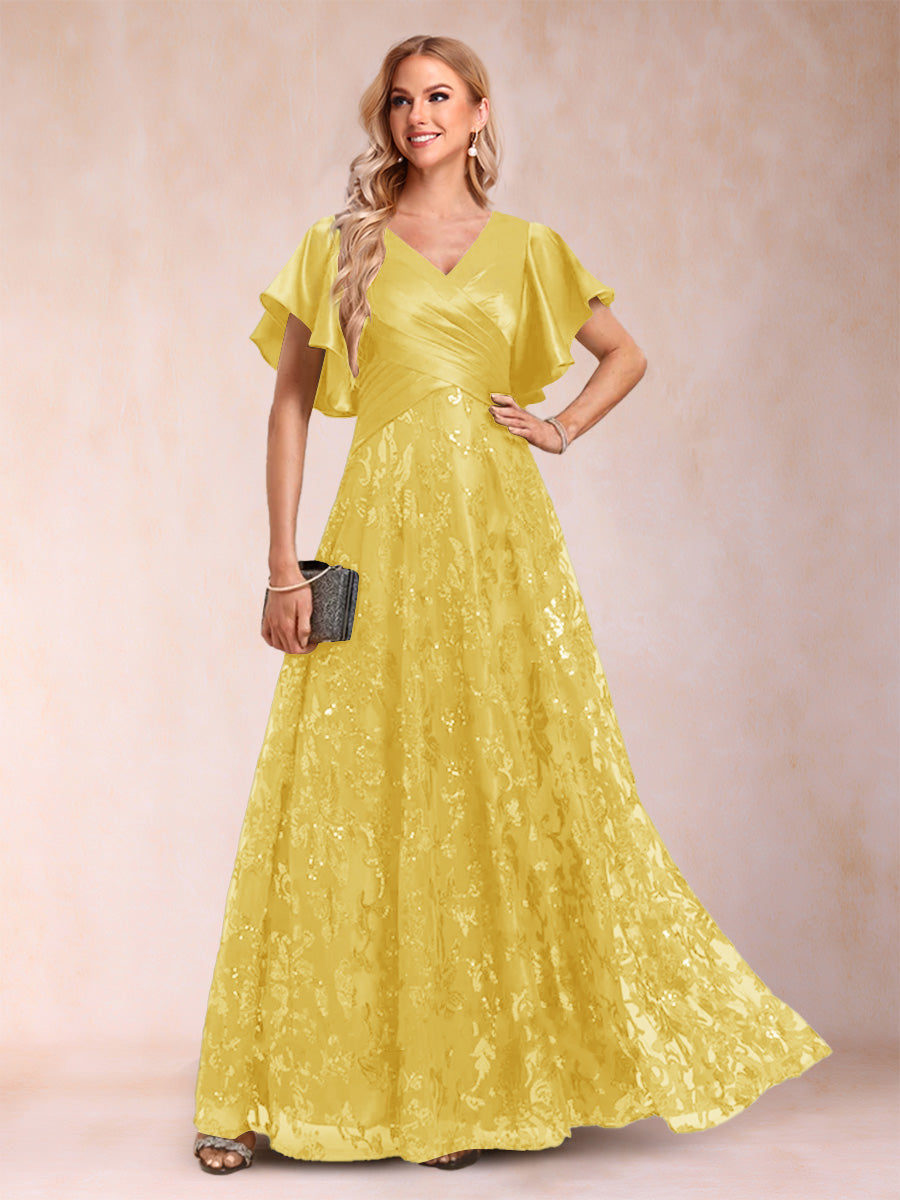 Katrina Rose Gold front view mother of the bride dress
