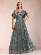 Katrina Rose Grey front view mother of the bride dress