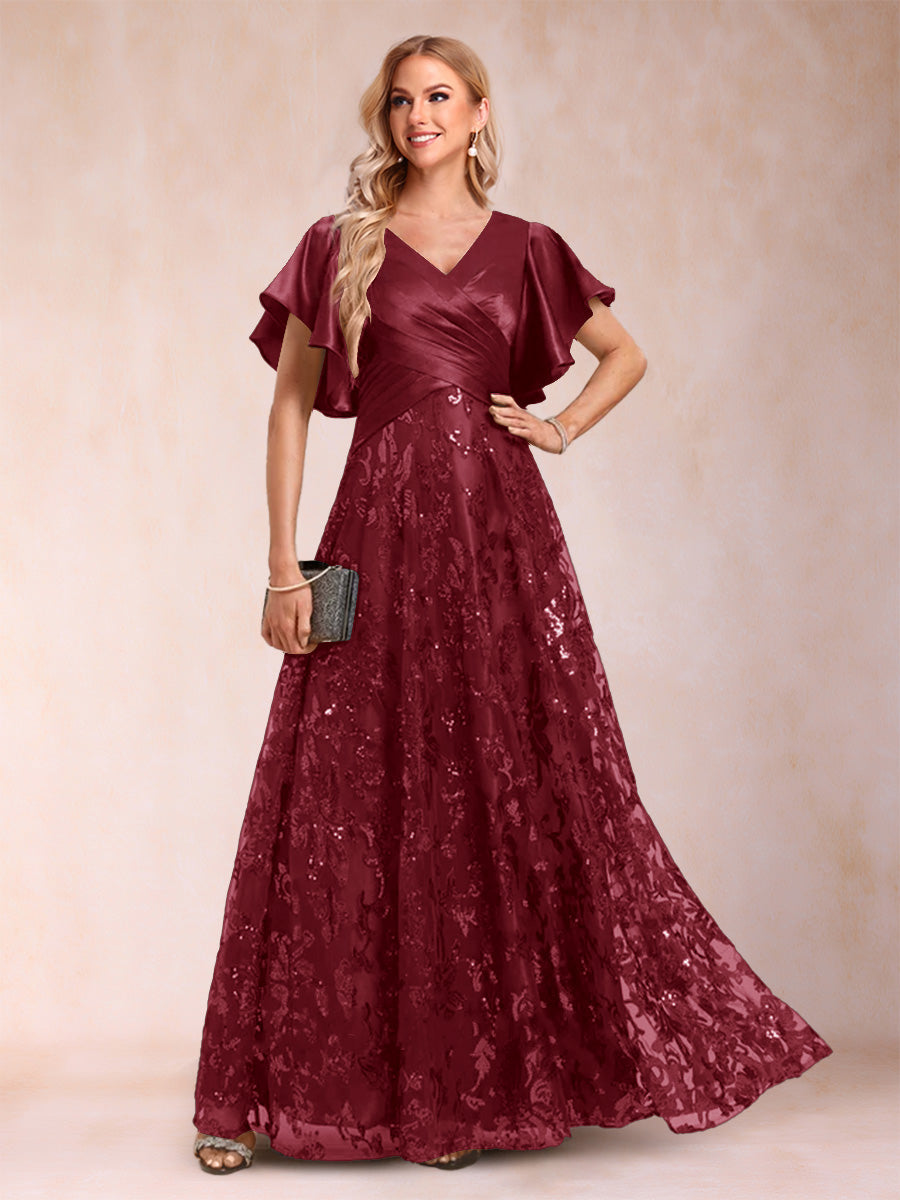 Katrina Rose Burgundy back view mother of the bride dress