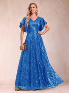 Katrina Rose Royal Blue front view mother of the bride dress