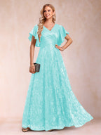 Katrina Rose Sky Blue back view mother of the bride dress
