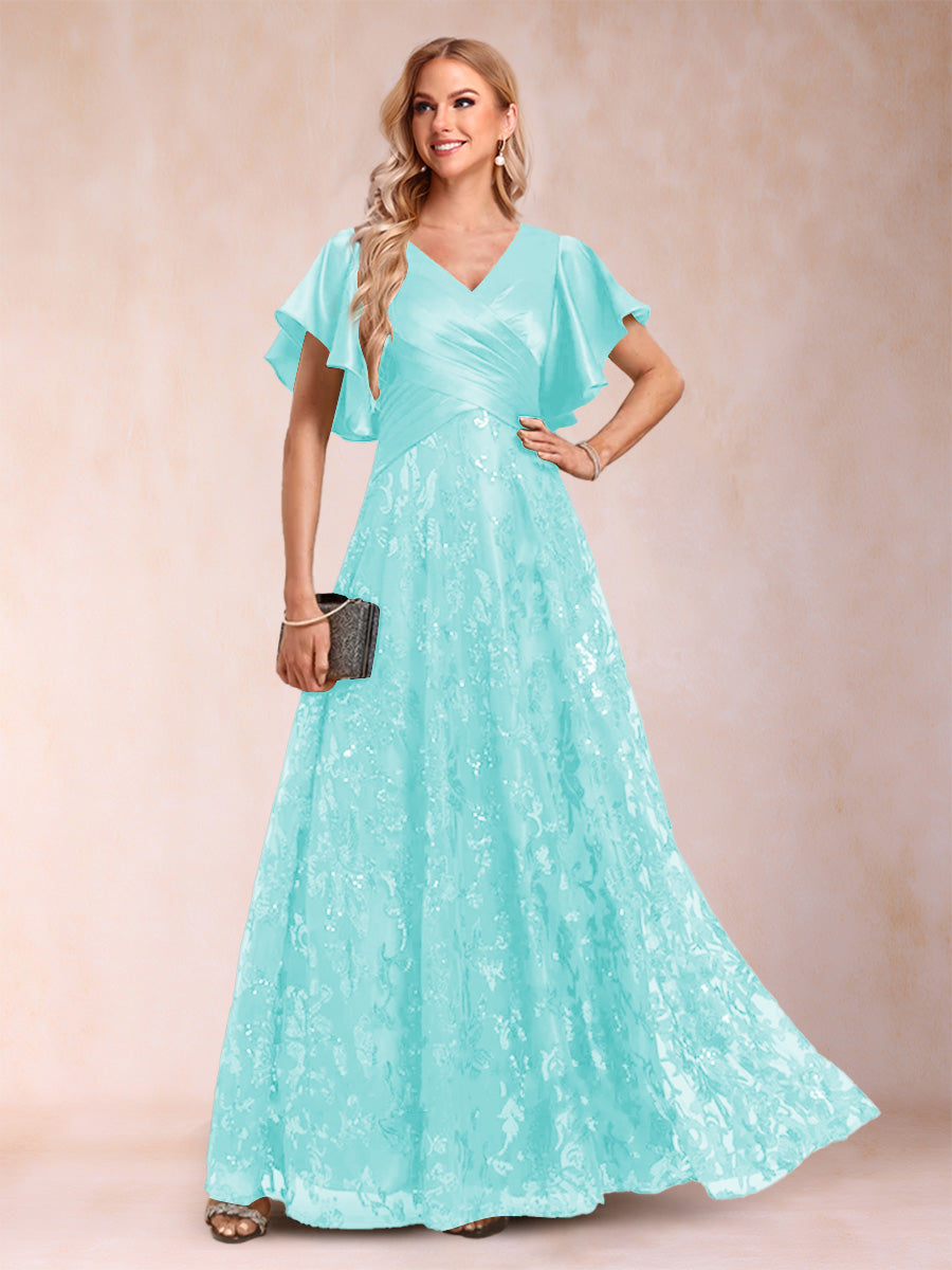 Katrina Rose Sky Blue back view mother of the bride dress