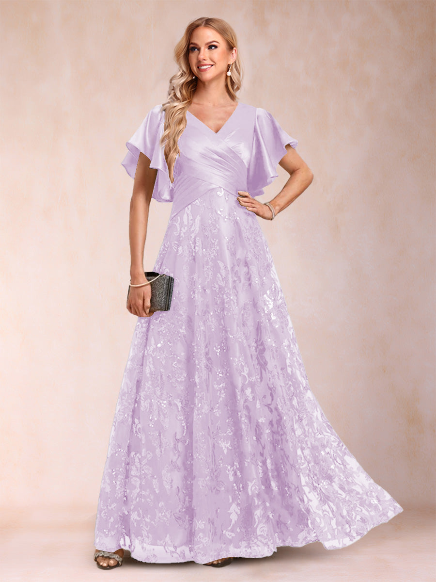 Katrina Rose Lilac front view mother of the bride dress