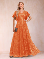 Katrina Rose Orange front view mother of the bride dress