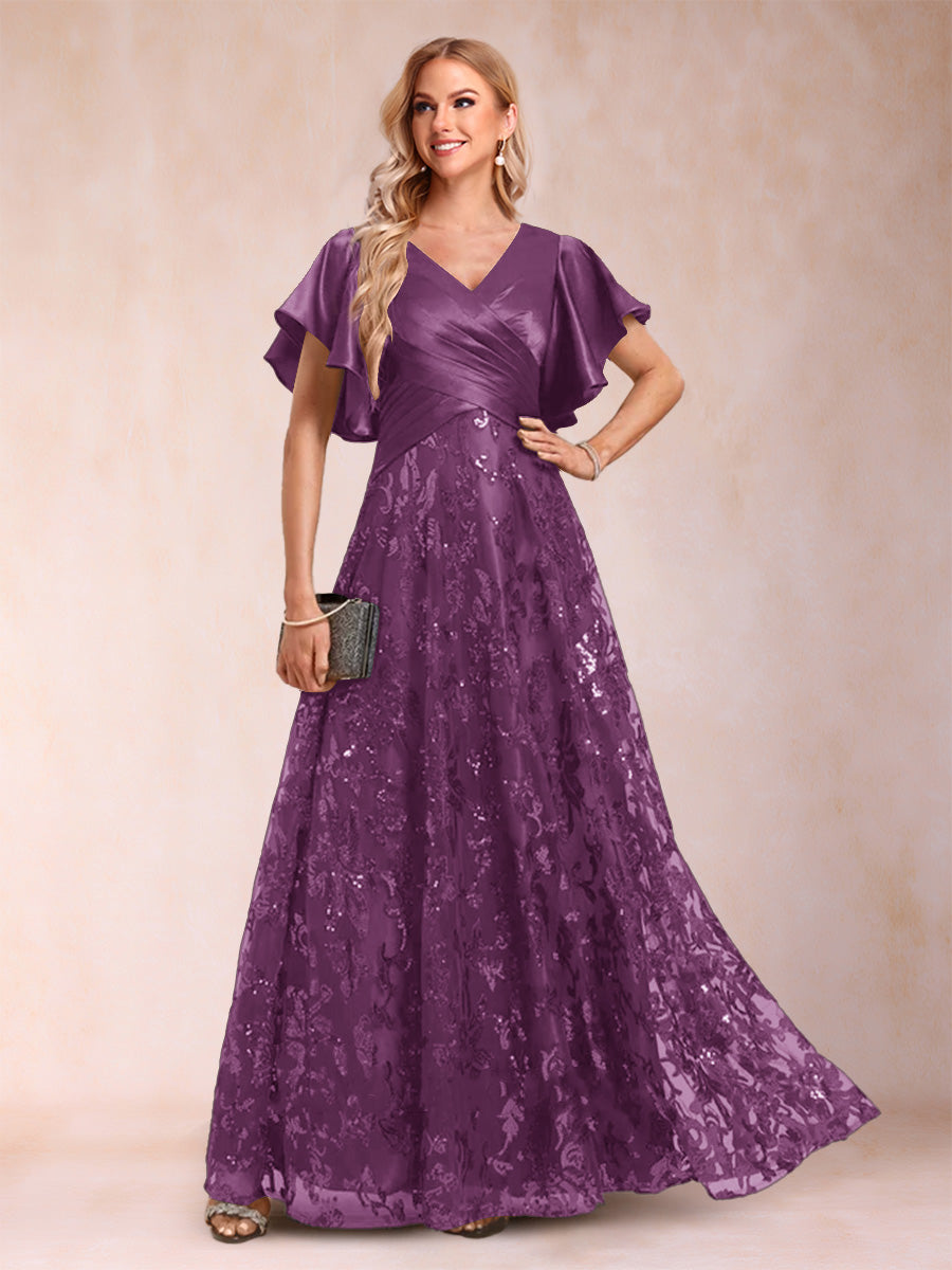 Katrina Rose Orchid front view mother of the bride dress