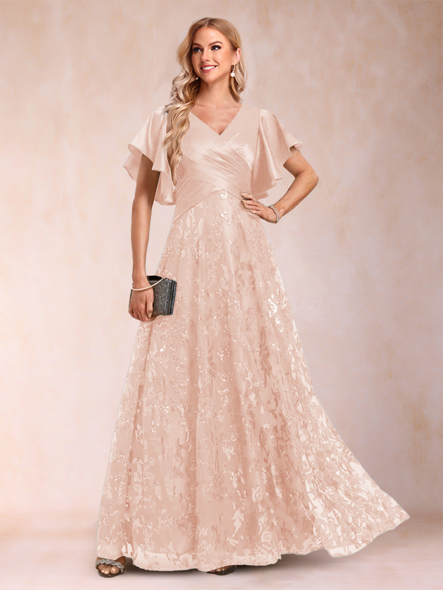 Katrina Rose Pearl Pink back view mother of the bride dress