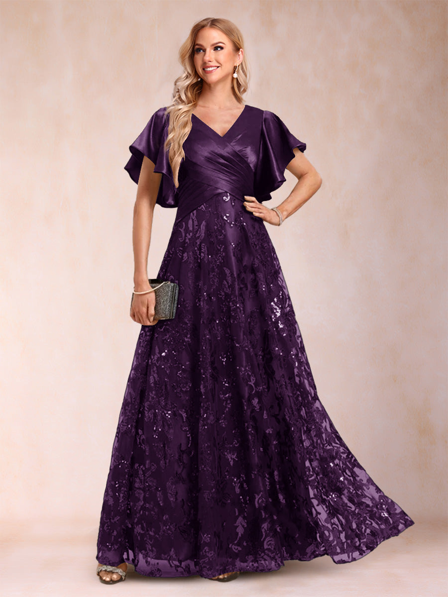 Katrina Rose Plum back view mother of the bride dress