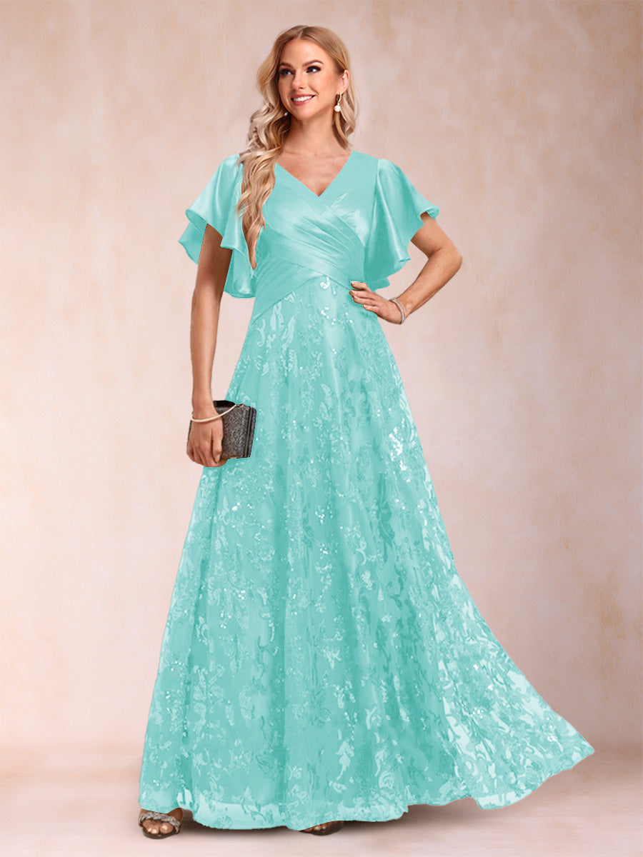 Katrina Rose Sky Blue side view mother of the bride dress