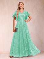 Katrina Rose Pool Blue back view mother of the bride dress