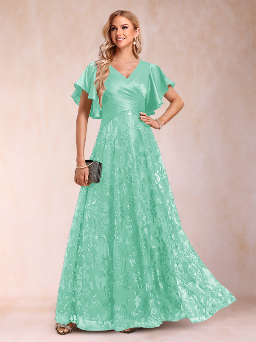 Katrina Rose Pool Blue back view mother of the bride dress