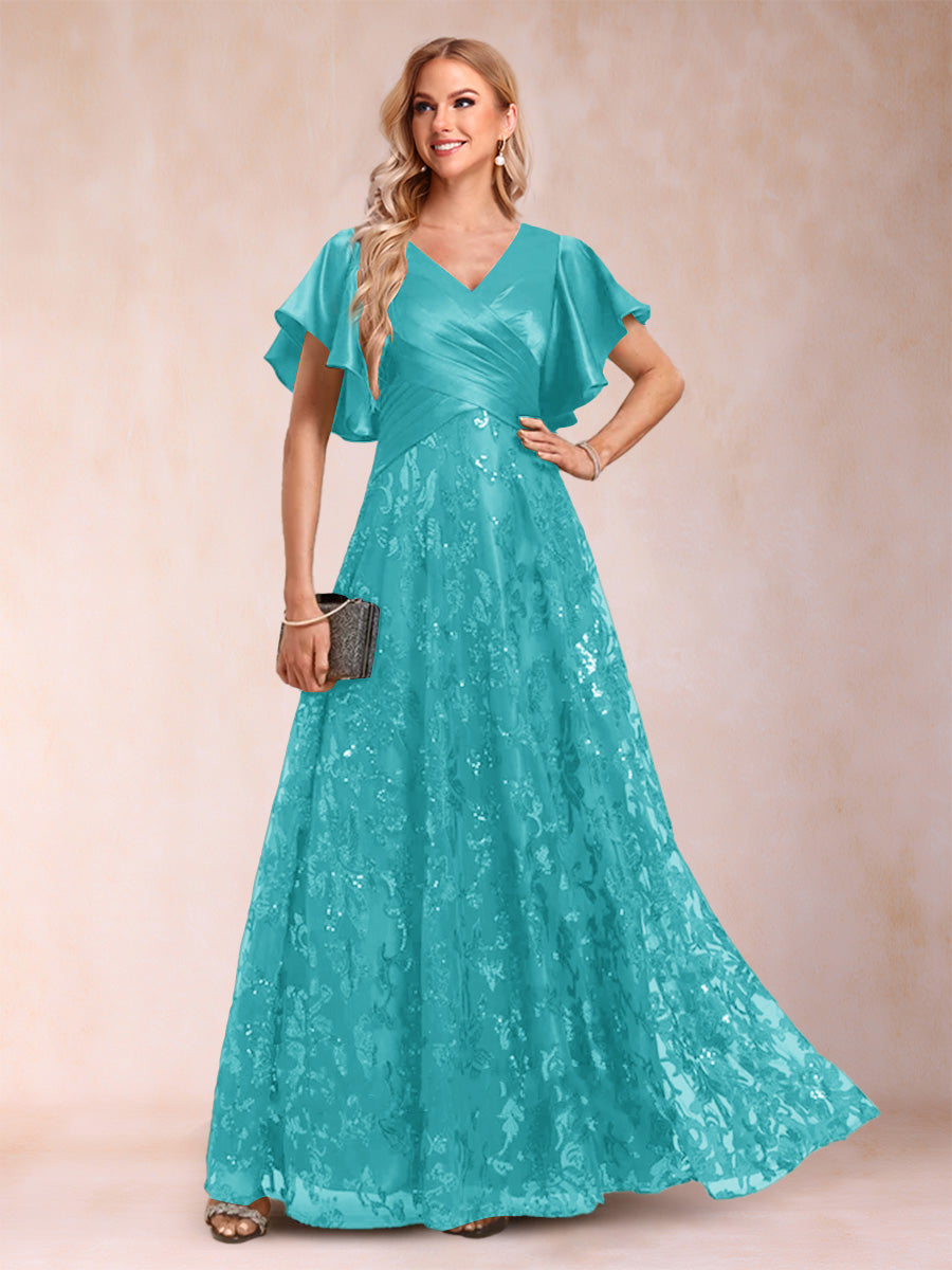 Katrina Rose Turquoise back view mother of the bride dress