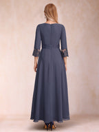 Imogen Claire Dusty Blue back view mother of the bride dress