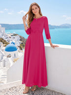 Imogen Claire Fuchsia front view mother of the bride dress