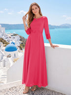 Imogen Claire Hot Pink front view mother of the bride dress
