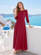 Imogen Claire Burgundy back view mother of the bride dress