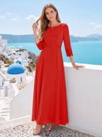 Imogen Claire Red front view mother of the bride dress