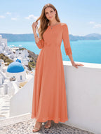 Imogen Claire Coral back view mother of the bride dress