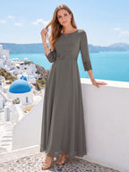Imogen Claire Steel Grey front view mother of the bride dress
