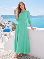 Imogen Claire Turquoise back view mother of the bride dress
