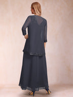 Adelaide Rose Navy Blue back view mother of the bride dress