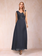 Adelaide Rose Navy Blue side view mother of the bride dress