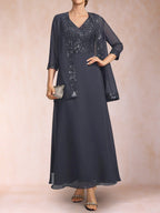 Adelaide Rose Navy Blue fabric detail mother of the bride dress