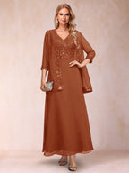 Adelaide Rose Burnt Orange front view mother of the bride dress