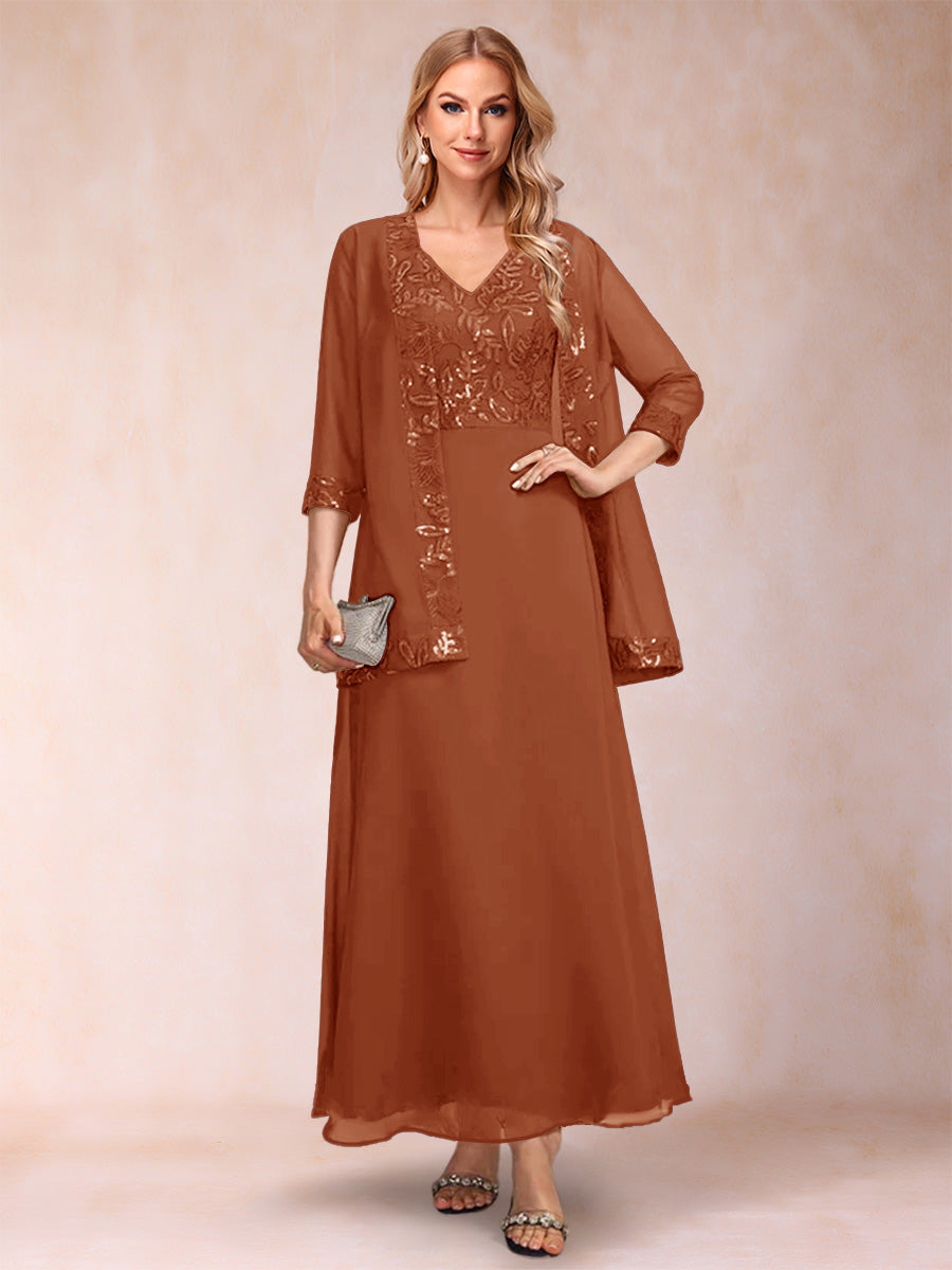 Adelaide Rose Burnt Orange front view mother of the bride dress